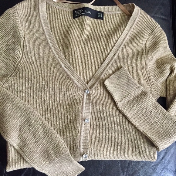 Zara Sweaters - Zara Gold Cardigan Used in Good Cond. S